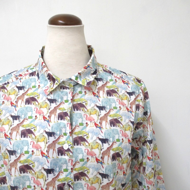 Parkes  LIBERTY サファリプリントシャツ /WH2 【日本製】